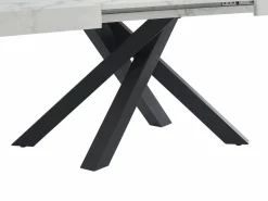 Best Mesa de comedor de 6 a 10 cubiertos de MDF y metal - Efecto mármol y negro - CATONAV Mesa Extensible|Mesa De Comedor