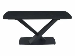 Online Mesa de comedor de cristal templado, cerámica y metal - Efecto mármol - MALATA Mesa Extensible|Mesa De Comedor