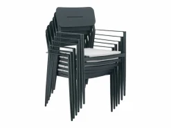 Sale Mesa de comedor de jardín de aluminio para 4 personas - Antracita - LOTTYS de Comedores De Jardín
