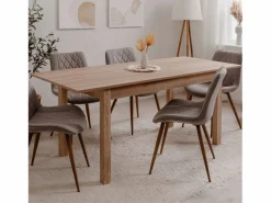 Hot Concept-Usine Mesa de comedor de madera extensible 6 plazas BROOKS Marru00f3n