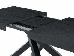 Vente-unique Mesa de comedor extensible 6 a 10 cubiertos de MDF y metal - - CATONAV Negro