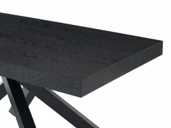 Vente-unique Mesa de comedor extensible 6 a 10 cubiertos de MDF y metal - - CATONAV Negro