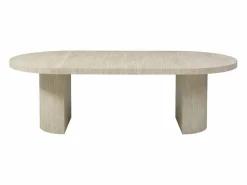 Vente-unique Mesa de comedor extensible 4 a 12 personas de MDF - Efecto travertino - SIDRINA