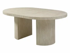 Vente-unique Mesa de comedor extensible 4 a 12 personas de MDF - Efecto travertino - SIDRINA