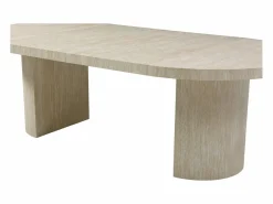 Vente-unique Mesa de comedor extensible 4 a 12 personas de MDF - Efecto travertino - SIDRINA