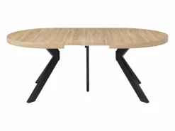 Sale Mesa de comedor extensible 6 a 12 comensales de MDF y acero - Natural y negro - KOMONI Mesa Extensible|Mesa De Comedor