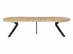 Sale Mesa de comedor extensible 6 a 12 comensales de MDF y acero - Natural y negro - KOMONI Mesa Extensible|Mesa De Comedor