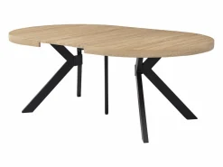 Sale Mesa de comedor extensible 6 a 12 comensales de MDF y acero - Natural y negro - KOMONI Mesa Extensible|Mesa De Comedor