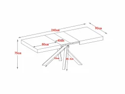 Best Mesa de comedor extensible 6 a 10 comensales de MDF - Natural y negro - CATONAV Mesa Extensible|Mesa De Comedor