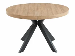Hot Vente-unique Mesa de comedor extensible 4 a 8 comensales de MDF y acero - Natural y negro - KOMONI Negro / Color natural claro