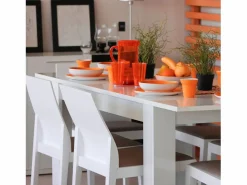 Loungitude Mesa de comedor extensible Practico Blanco