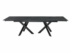 Hot Mesa de comedor extensible en vidrio templado y cerámica - Efecto mármol - MARISO Mesa De Comedor|Mesa Extensible