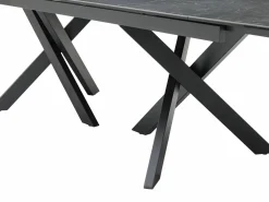Hot Mesa de comedor extensible en vidrio templado y cerámica - Efecto mármol - MARISO Mesa De Comedor|Mesa Extensible