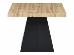 Sale Mesa de comedor extensible de 4 a 10 personas en MDF y metal - Natural y Negro - EMELIA Mesa Extensible|Mesa De Comedor