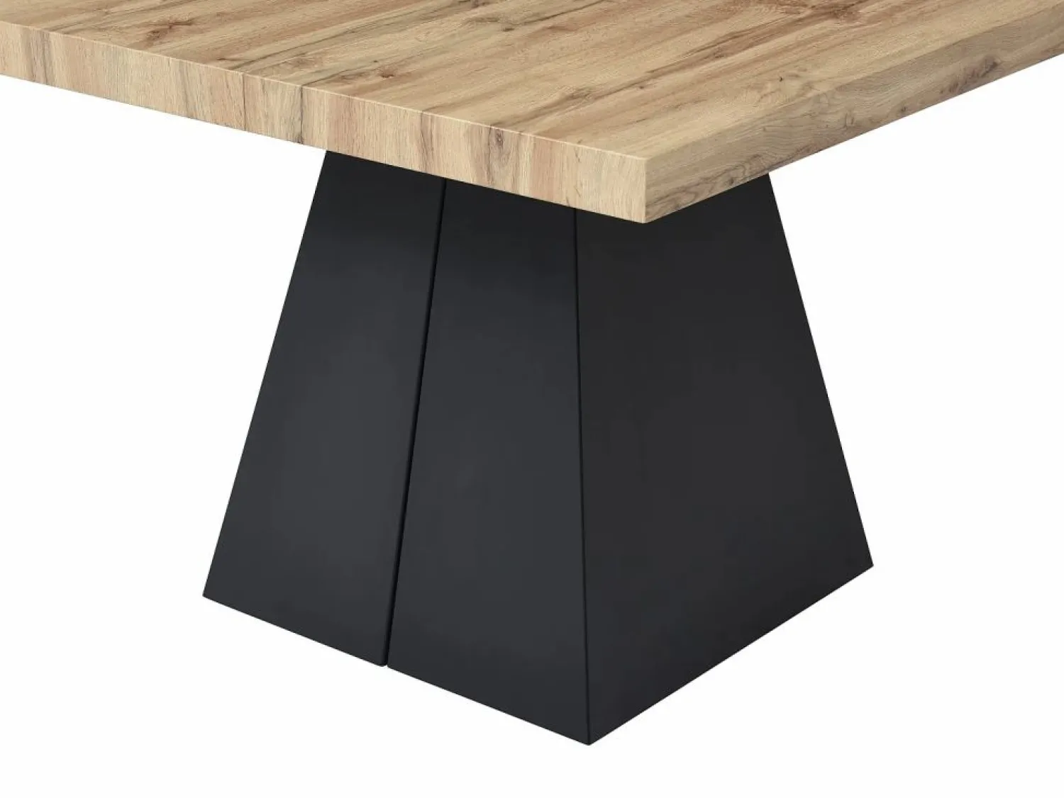Sale Mesa de comedor extensible de 4 a 10 personas en MDF y metal - Natural y Negro - EMELIA Mesa Extensible|Mesa De Comedor