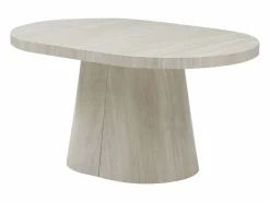 Outlet Mesa de comedor extensible para 6 a +12 personas en MDF - Efecto travertino - CLOEVA Mesa Extensible