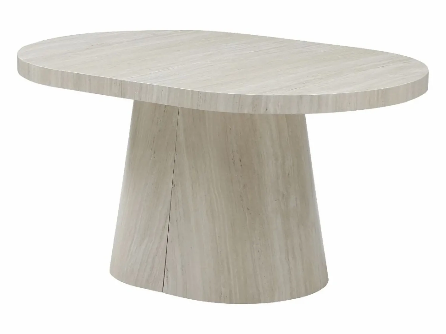 Outlet Mesa de comedor extensible para 6 a +12 personas en MDF - Efecto travertino - CLOEVA Mesa Extensible