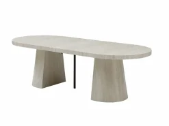 Outlet Mesa de comedor extensible para 6 a +12 personas en MDF - Efecto travertino - CLOEVA Mesa Extensible