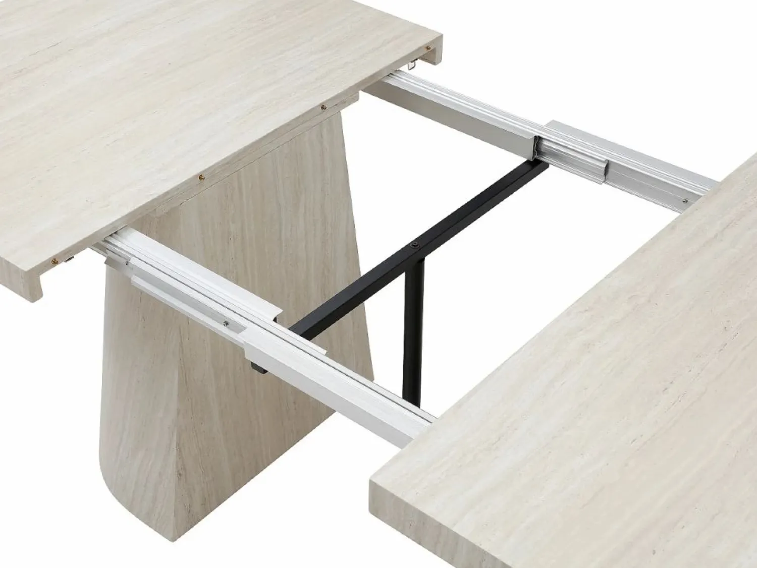 Outlet Mesa de comedor extensible para 6 a +12 personas en MDF - Efecto travertino - CLOEVA Mesa Extensible