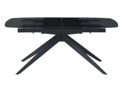 Maison Céphy Mesa de comedor extensible en vidrio templado burbujeado y metal - - LEGRIO de