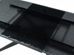 Maison Céphy Mesa de comedor extensible en vidrio templado burbujeado y metal - - LEGRIO de