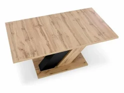 Discount MSO Mesa de comedor extensible roble wotan y negro 160-200cm Xenori Color natural claro