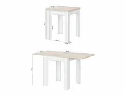 Discount Mesa de comedor extensible Giro Blanco Artik (Blanco Mate) - Roble Canadian Mesa Extensible