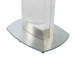 Vente-unique Mesa de comedor extensible. Cerámica y acero. TALICIA Blanco