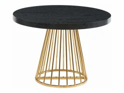 Outlet Vente-unique Mesa de comedor extensible 2 a 12 comensales de MDF y acero - Negro y dorado - FIRELA Negro / Dorado