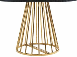 Outlet Vente-unique Mesa de comedor extensible 2 a 12 comensales de MDF y acero - Negro y dorado - FIRELA Negro / Dorado