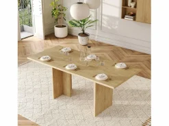 Hauss Spole Mesa de comedor extensible 140/180x80 cm para 6 a 8 personas - Natural claro
