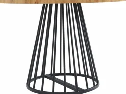 Clearance Vente-unique Mesa de comedor extensible 2 a 12 comensales de MDF y acero - Natural y negro - FIRELA Negro / Color natural claro