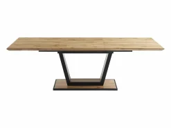 Hot Vente-unique Mesa de comedor extensible 6 a 10 comensales de MDF y metal - Natural y negro - VITENO Color natural claro
