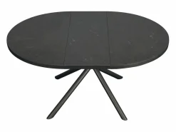 Mesa de comedor extensible para 4 a 6 personas en cerámica, MDF y metal - Efecto mármol marrón y gris - FEROLA Mesa Extensible|Mesa De Comedor