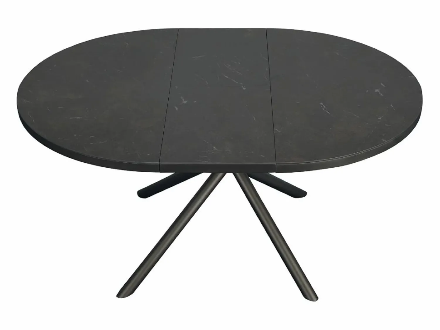 Mesa de comedor extensible para 4 a 6 personas en cerámica, MDF y metal - Efecto mármol marrón y gris - FEROLA Mesa Extensible|Mesa De Comedor