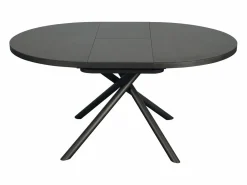 Mesa de comedor extensible para 4 a 6 personas en cerámica, MDF y metal - Efecto mármol marrón y gris - FEROLA Mesa Extensible|Mesa De Comedor