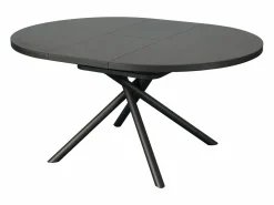 Mesa de comedor extensible para 4 a 6 personas en cerámica, MDF y metal - Efecto mármol marrón y gris - FEROLA Mesa Extensible|Mesa De Comedor