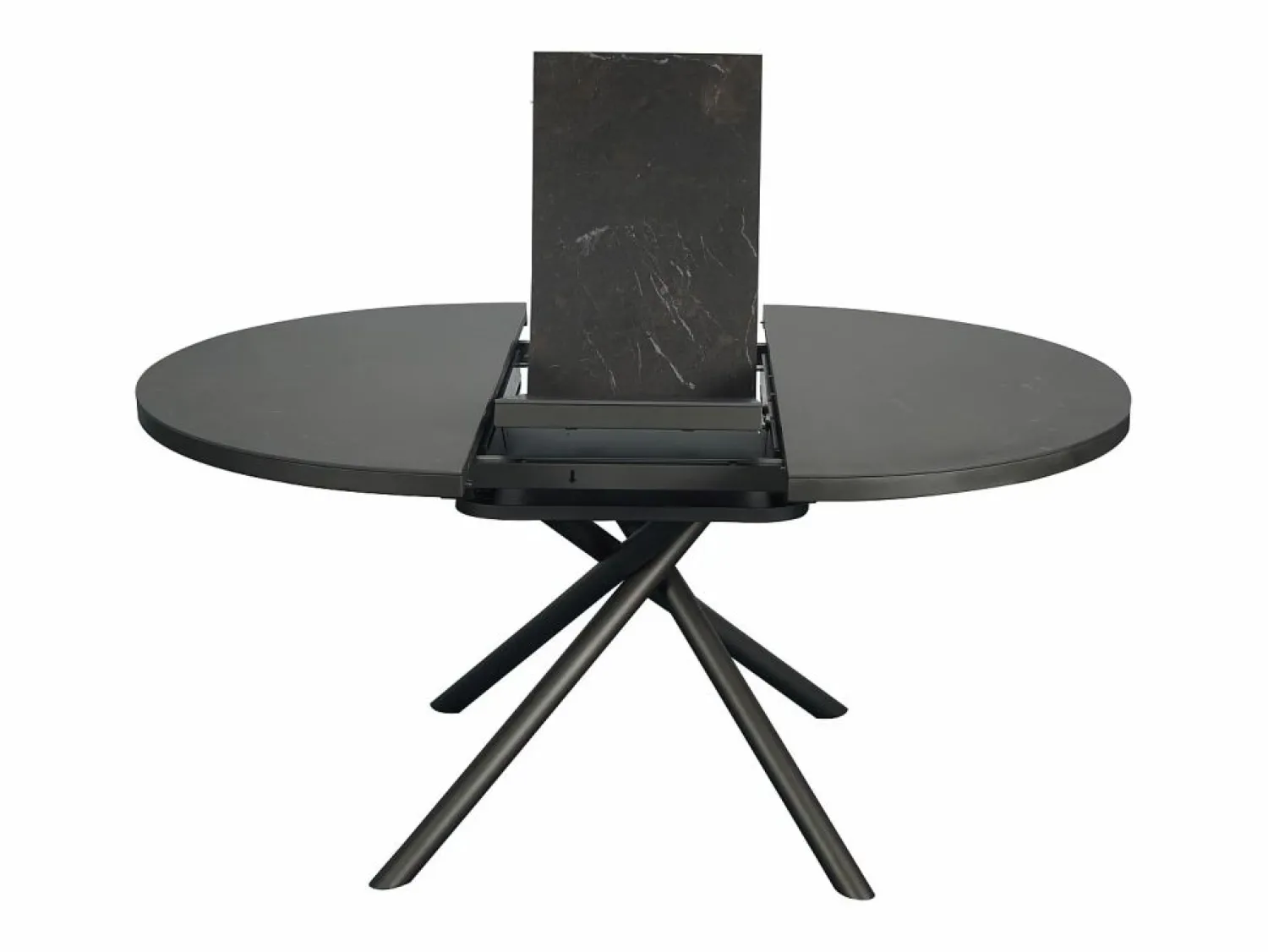 Mesa de comedor extensible para 4 a 6 personas en cerámica, MDF y metal - Efecto mármol marrón y gris - FEROLA Mesa Extensible|Mesa De Comedor