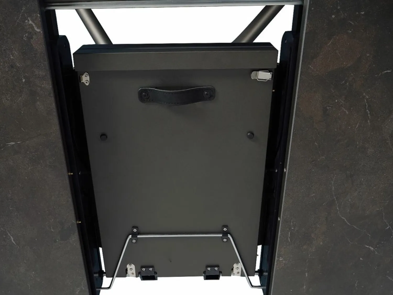 Mesa de comedor extensible para 4 a 6 personas en cerámica, MDF y metal - Efecto mármol marrón y gris - FEROLA Mesa Extensible|Mesa De Comedor