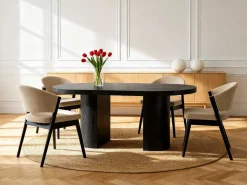 Vente-unique Mesa de comedor extensible 4 a 12 personas de MDF - - SIDRINA