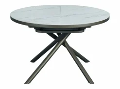 Best Mesa de comedor extensible para 4 a 6 personas en cerámica, MDF y metal - Efecto mármol blanco y bronce - FEROLA Mesa Extensible|Mesa De Comedor