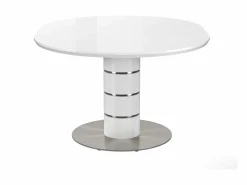 Vente-unique Mesa de comedor extensible - 4 a 6 plazas - MDF y metal - Lacado - CUSCO