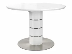 Vente-unique Mesa de comedor extensible - 4 a 6 plazas - MDF y metal - Lacado - CUSCO