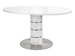 Vente-unique Mesa de comedor extensible - 4 a 6 plazas - MDF y metal - Lacado - CUSCO