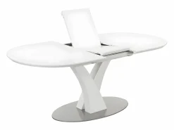 New Vente-unique Mesa de comedor extensible - 6 a 8 comensales - MDF y metal - lacado - TALARA Blanco