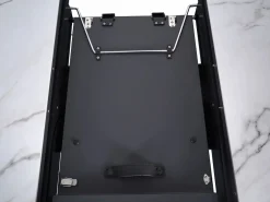 Clearance Mesa de comedor extensible para 4 a 6 personas de cerámica, MDF y metal - Efecto mármol y antracita - ZALYRA Mesa Extensible|Mesa De Comedor