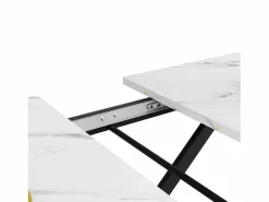 Best Mesa de comedor extensible - 6 a 8 personas - Efecto de mármol - MDF+Metal -120/160x80cm Mesa Extensible