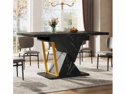 Discount Mesa de comedor extensible para 6 personas - 110/140 x 80 x 76 cm - para comedores y cocinas - MDF + metal - Mesa Extensible|Mesa De Comedor