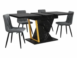 Discount Mesa de comedor extensible para 6 personas - 110/140 x 80 x 76 cm - para comedores y cocinas - MDF + metal - Mesa Extensible|Mesa De Comedor