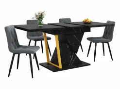 Discount Mesa de comedor extensible para 6 personas - 110/140 x 80 x 76 cm - para comedores y cocinas - MDF + metal - Mesa Extensible|Mesa De Comedor
